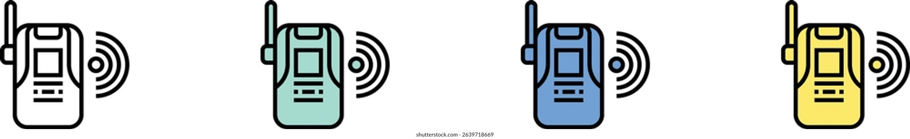 flash icon. Outline, Green, Blue and Yellow Style Design Isolated On White Background