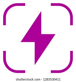 Flash icon in purple focus. White background