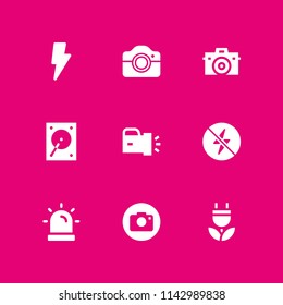flash icon set. electricity, flashlight and flash vector icon for graphic design and web