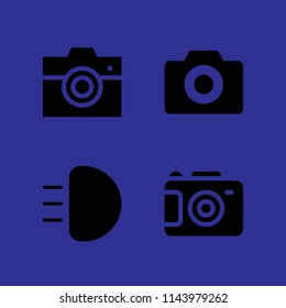flash icon set with light, camera and photo camera vector icons for web and graphic design