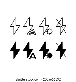 Flash icon set on phone. Vector illustration design with line and flat style.