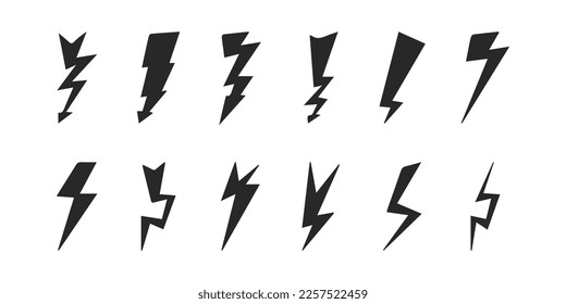 Flash icon. Set of simple icons on white background. Vector illustration.