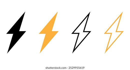 Conjunto de símbolos de icono de flash diseño simple