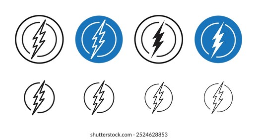 Flash-Symbol Kunstsammlung mit dünner Linie