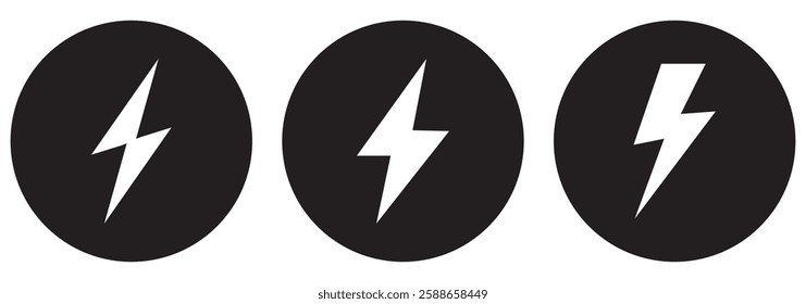 Flash icon Thin line art isolated. Energy icon. Lightning icon vector.