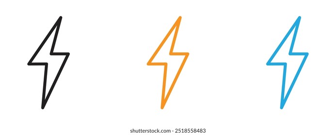 Ícone do Flash Conjunto de ilustrações de linha fina