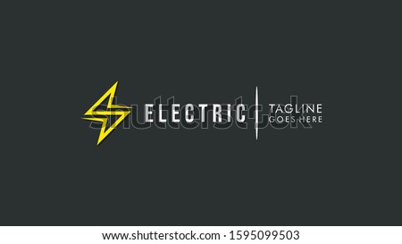 Flash Icon Thunder Bolt Letter S Electricity Logo. Flat Vector Logo Design Template Element