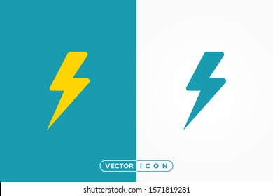 Flash Icon. Thunderbolt Lightning Power Energy Electricity symbol. Flat Vector Design