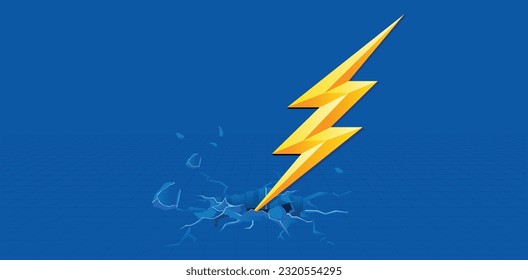 Flash icon top of crack land, automatic recharge, powerfull, power