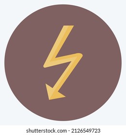 Flash Icon in trendy flat style isolated on soft blue background