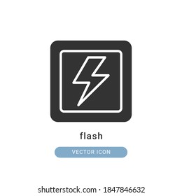 Vektorgrafik mit Blitzsymbol. Flash-Symbol-Glyphdesign.