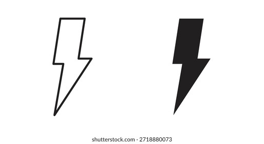 Conjunto de iconos flash aislados sobre fondo blanco Ilustración vectorial plana.