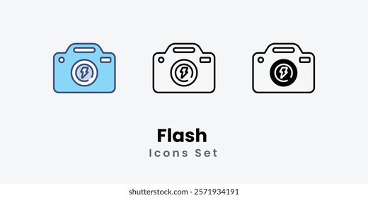 Flash Icons thin line and glyph vector icon stock illustration