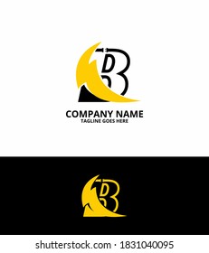 Flash initial letter B  Logo Icon Template. Illustration vector graphic. Design concept Electrical Bolt With letter  symbol. Perfect for corporate, technology, initial , more technology brand identity