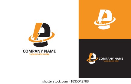 Flash initial letter e Logo Icon Template. Illustration vector graphic. Design concept Electrical Bolt With letter  symbol. Perfect for corporate, technology, initial , more technology brand identity