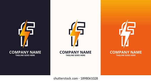 Letra inicial de Flash de plantilla de icono de logotipo. Gráfico vectorial de ilustración. Concepto de diseño Perno eléctrico y enchufes eléctricos Con símbolo de letra. Perfecto para una identidad de marca corporativa más tecnológica