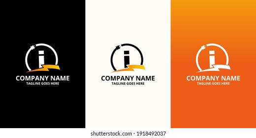 Flash initial letter I Logo Icon Template. Illustration vector graphic. Design concept Electrical Bolt and electric plugs With letter symbol. Perfect for corporate, more technology brand identity