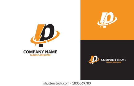 Flash initial letter p Logo Icon Template. Illustration vector graphic. Design concept Electrical Bolt With letter  symbol. Perfect for corporate, technology, initial , more technology brand identity