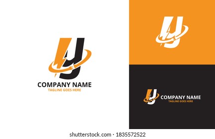 Flash initial letter Y Logo Icon Template. Illustration vector graphic. Design concept Electrical Bolt With letter  symbol. Perfect for corporate, technology, initial , more technology brand identity