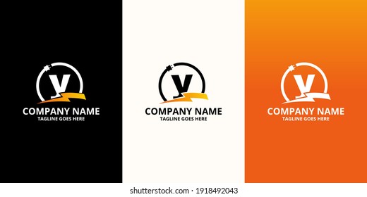 Flash initial letter Y Logo Icon Template. Illustration vector graphic. Design concept Electrical Bolt and electric plugs With letter symbol. Perfect for corporate, more technology brand identity