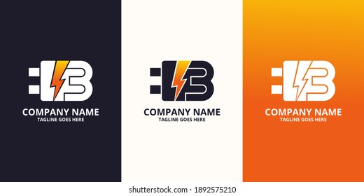 Flash initial number 1 Logo Icon Template. Illustration vector graphic. Electrical Bolt and electric plugs With number symbol. Perfect for corporate, more technology brand identity