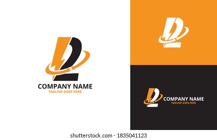 Flash initial number  2 Logo Icon Template. Illustration vector graphic. Design concept Electrical Bolt With number  two  symbol. Perfect for corporate, technology, initial , brand identity