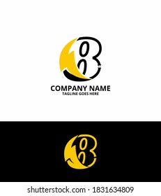 Flash initial number  8 Logo Icon Template. Illustration vector graphic. Design concept Electrical Bolt With number  eight  symbol. Perfect for corporate, technology, initial , brand identity