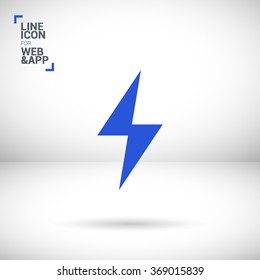flash isolated minimal single flat icon. Energy line vector icon for websites and mobile minimalistic flat design.