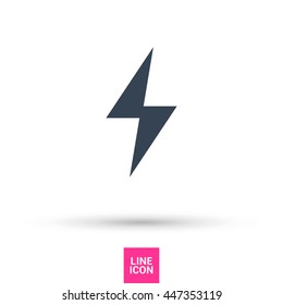flash isolated minimal single flat icon. Energy line vector icon for websites and mobile minimalistic flat design.