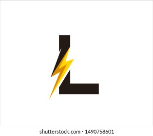 Flash L Letter Logo, Electrical Bolt Logo Vector