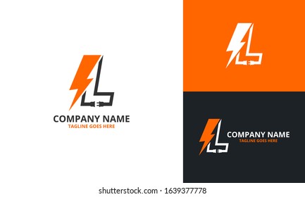 Flash L Letter Logo Icon Template. Illustration vector graphic. Design concept Electrical Bolt With Initial L Letter Logo Design. Perfect for corporate, technology, initial , community and more techno