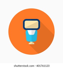Flash lamp icon , Vector flat long shadow design.