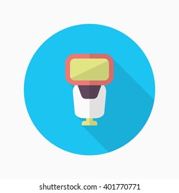 Flash lamp icon , Vector flat long shadow design.