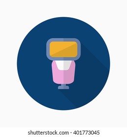 Flash lamp icon , Vector flat long shadow design.