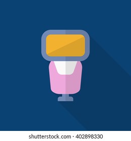Flash lamp icon , Vector flat long shadow design.