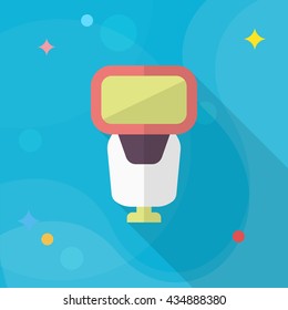 Flash lamp icon , Vector flat long shadow design.