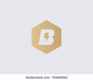 Flash letter B logo. Dynamic speed energy vector logotype. Thunderbolt superhero t shirt print symbol. 