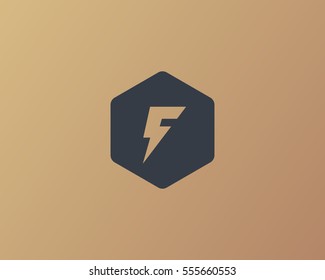 Flash letter F logo. Dynamic speed energy vector logotype. Thunderbolt superhero t shirt print symbol. 