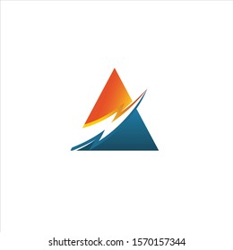 Flash A Letter Logo, Electrical Bolt Logo Vector
