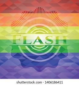 Flash lgbt colors emblem. Vector Illustration. Mosaic.