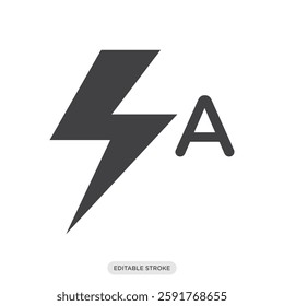 Flash light auto icon. Camera and photography symbol sign vector illustration in color fill style.