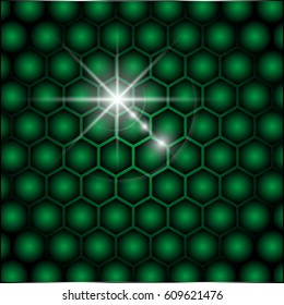 Flash of light behind green glass. Abstract vector illustration EPS10