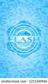 Flash light blue mosaic emblem