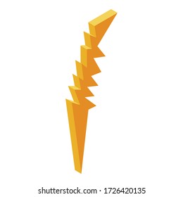 Flash light bolt icon. Isometric of flash light bolt vector icon for web design isolated on white background