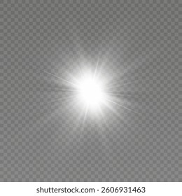 
Flash of light. Bright star. Reflection of light.