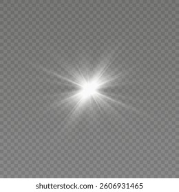
Flash of light. Bright star. Reflection of light.
