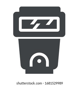  flash light camera black icon on white background