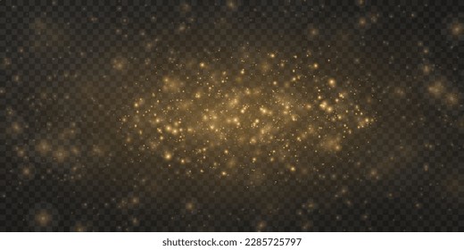 A flash of light and dust. Magic glow light effect. Vector glowing light glitter abstract background. Camera effect. Vector illustration.