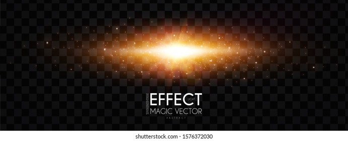 Flash light effect. Explosion on transparent background. Magic stars.