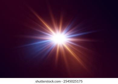 Efeito de luz e lente. Ilustração vetorial